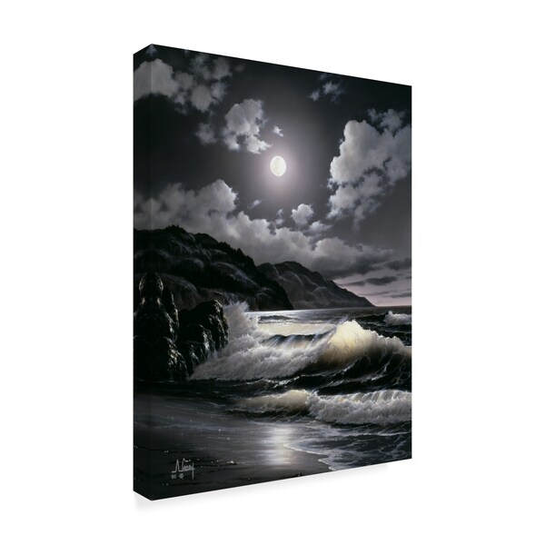 Anthony Casay 'Waves Under The Moon 4' Canvas Art,24x32